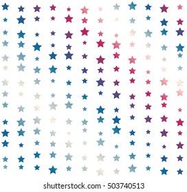 multicolored American stars on the white background
