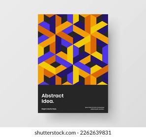 Multicolored annual report design vector concept. Unique mosaic pattern corporate cover illustration.