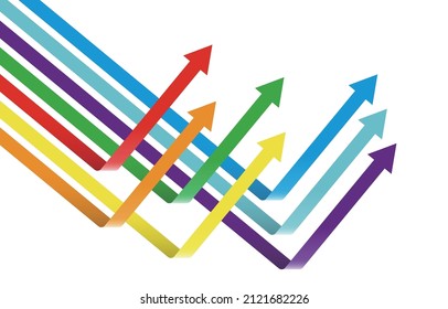 multi-colored arrow symbols vector illustration