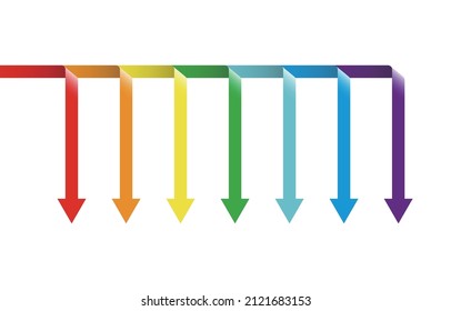 ilustración vectorial de símbolos de flecha multicolor