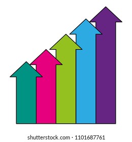 multicolored up arrows graph image