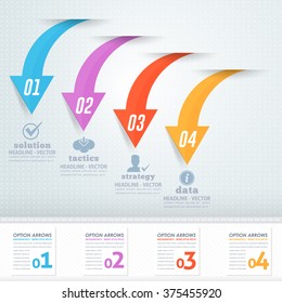 Multicolored Arrows, Infographics Elements Template