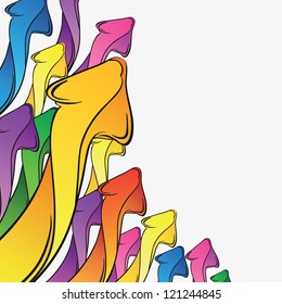 Multicolored arrows isolated on a white backgrounds, vector illustration