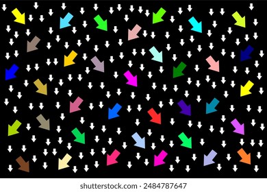 Flechas multicolores que giran en muchas direcciones