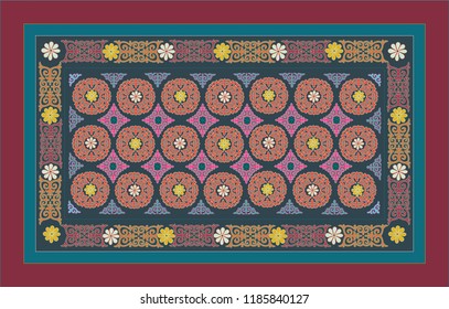 multicolored Asian embroidery
