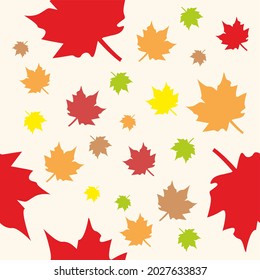 Multicolored autumn maple leaves pattern