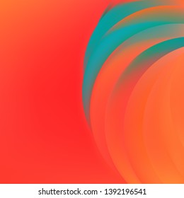 Multicolored background. Abstract shape. Curves. Gradient.