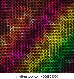 Multicolored background consisting of abstract elements forming a braided pattern. Vector illustration. 