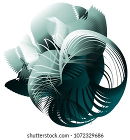 Multicolored background consisting of a strange fluid objects against white backdrop. Colorful geometric wallpaper