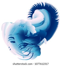 Multicolored background consisting of a strange fluid objects. Colorful geometric wallpaper. Complex extraterrestrial structure.