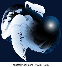 Multicolored background consisting of a strange fluid objects. Colorful geometric wallpaper. Complex extraterrestrial structure.