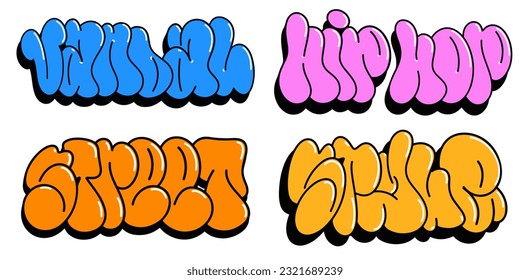 multicolored background, graffiti letters, bright colored inscriptions in the style of graffiti street art
