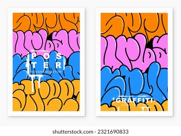 multicolored background, graffiti letters, bright colored inscriptions in the style of graffiti street art