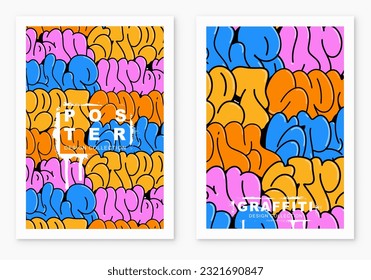 fondo multicolor, letras de graffiti, inscripciones de colores vivos al estilo del arte callejero del graffiti
