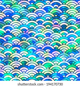 Multicolored background with orient scales