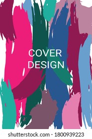 Fondo multicolor. Pintar golpes. Fondo A4 con trazos multicolores. Plantilla de diseño para el diseño de carteles, carteles, folletos, informes, revistas. EPS 10