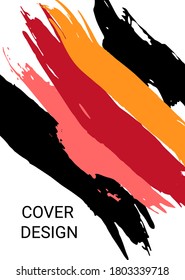 Multicolored background. Paint strokes. A4 background with multi-colored strokes. Design template for the design of banners, posters, booklets, reports, magazines. EPS 10
