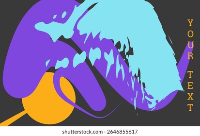 Multicolored background. Paint strokes and geometric elements. Notebook or notepad cover design. Unusual creative background.