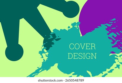 Multicolored background. Paint strokes and geometric elements. Notebook or notepad cover design. Unusual creative vector background.