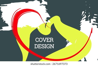 Multicolored background. Paint strokes and geometric elements. Notebook or notepad cover design. Unusual creative background.