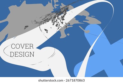 Multicolored background. Paint strokes and geometric elements. Notebook or notepad cover design. Unusual creative background.