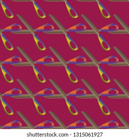 Multicolored background pattern scissors beautiful seamless.