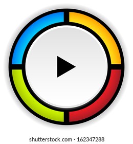 Multicolored background with play button