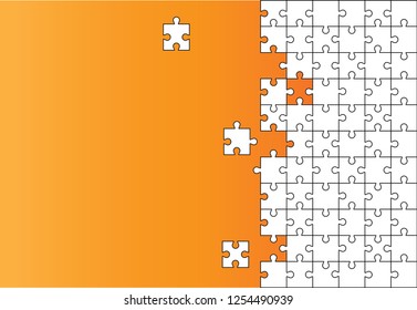 
Multi-colored background from separate pieces of mosaic (puzzles) on a white background. Business, merger, joining, teamwork. 