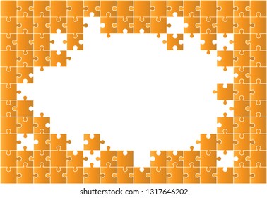 Multi-colored background from separate pieces of mosaic (puzzles) on a white background. Business, merger, joining, teamwork. 