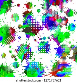 Multicolored background with stains of paint. Vector