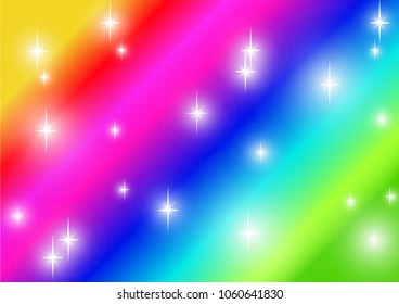Multi-colored background with stars.