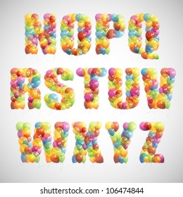 multicolored balloon alphabet