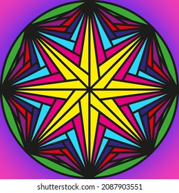 Multicolored balloon with yellow star