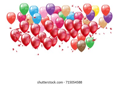 Multicolored balloons are available in many colors.