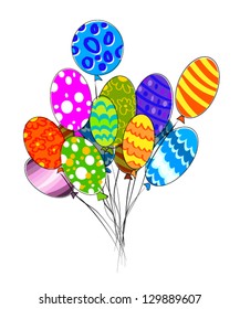 Multi-colored balloons. Easter
