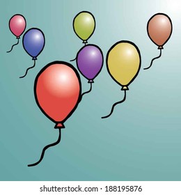 multicolored balloons on the sky