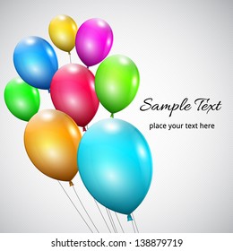 Multicolored balloons on striped background