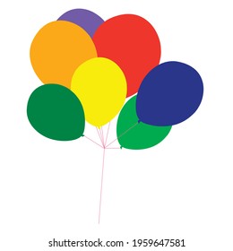 multicolored balloons on a white background vector icon