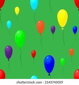 Multicolored balloons, seamless pattern, vector illustration