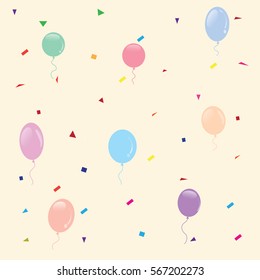 Multi-colored balloons.  seamless pattern, vector illustration