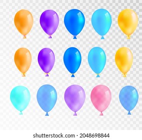 Multicolored balloons template for greeting illustrations.	