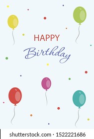 Multi-colored balloons that fly through the air.  Vector illustration on a pale, soft color background.  Suitable for invitations, cards and other.