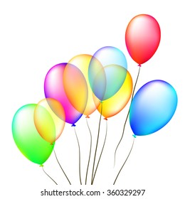 multicolored balloons. Vector