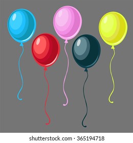 Multicolored balloons. Vector.