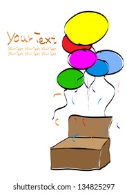 Multicolored balloons. Vector illustration.