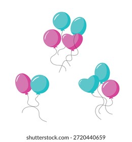 Multi-colored balloons for your holidays flat vector without background