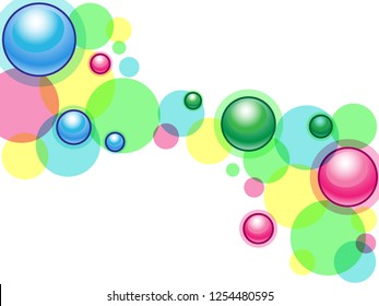 multicolored balls circles on a white background