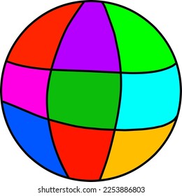 Multicolored balls of earth shape on white background.