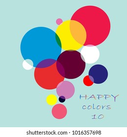 Multicolored balls. Mixing colors. Vector illustration