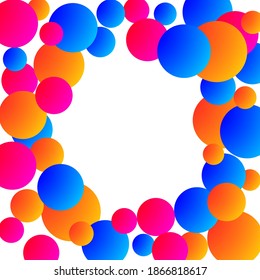 Multi-colored balls scattered randomly. background design, cover. Volumetric background, vector.